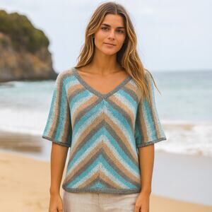 Wooden Ships SZ M/L Paola Buenoia Mohair Wool Blend Sweater